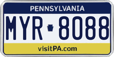 PA license plate MYR8088