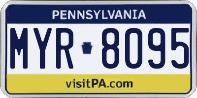 PA license plate MYR8095