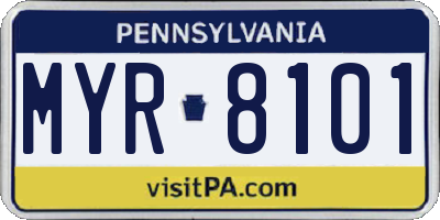 PA license plate MYR8101