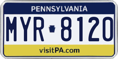 PA license plate MYR8120