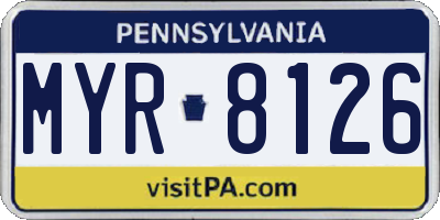 PA license plate MYR8126