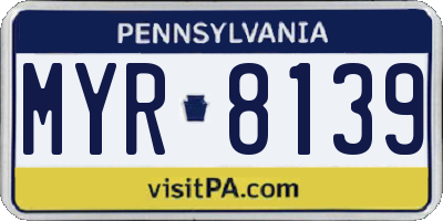 PA license plate MYR8139
