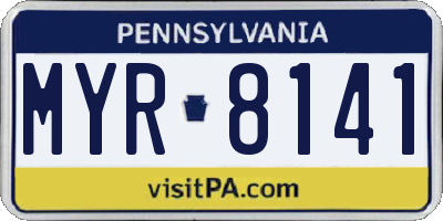 PA license plate MYR8141