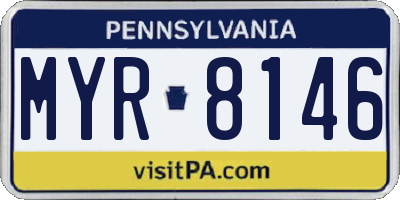 PA license plate MYR8146