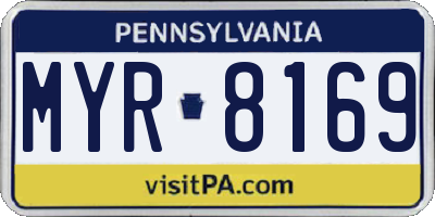 PA license plate MYR8169