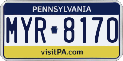PA license plate MYR8170