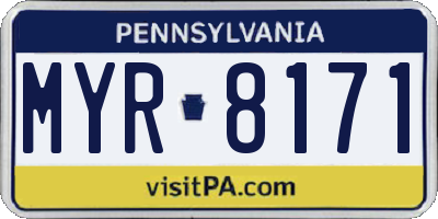 PA license plate MYR8171