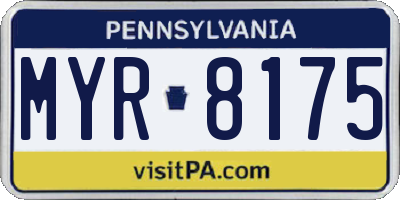PA license plate MYR8175