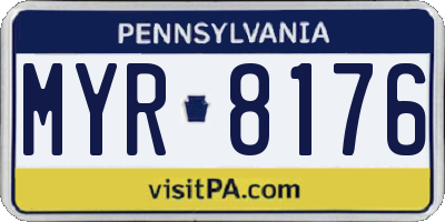 PA license plate MYR8176