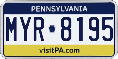 PA license plate MYR8195
