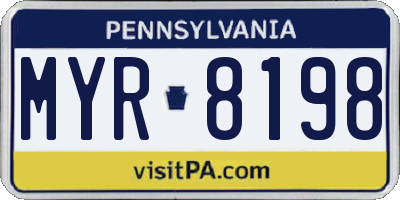 PA license plate MYR8198