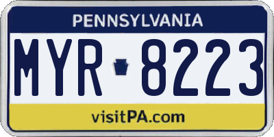 PA license plate MYR8223