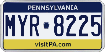 PA license plate MYR8225