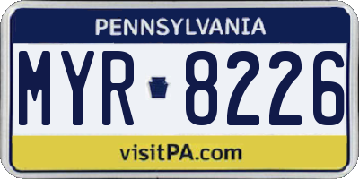 PA license plate MYR8226