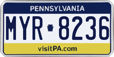 PA license plate MYR8236