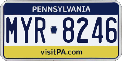 PA license plate MYR8246