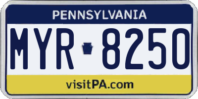 PA license plate MYR8250