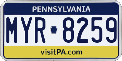 PA license plate MYR8259