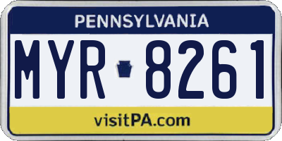 PA license plate MYR8261