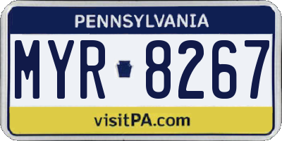 PA license plate MYR8267