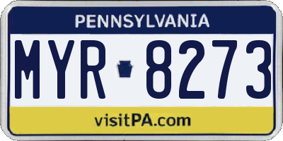 PA license plate MYR8273