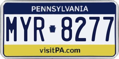 PA license plate MYR8277