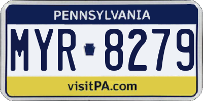 PA license plate MYR8279