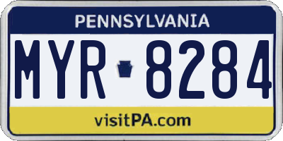 PA license plate MYR8284