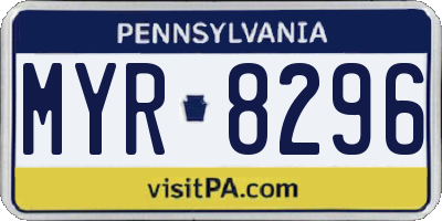 PA license plate MYR8296