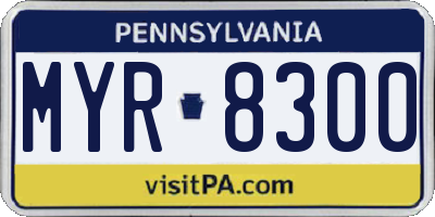 PA license plate MYR8300