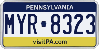 PA license plate MYR8323