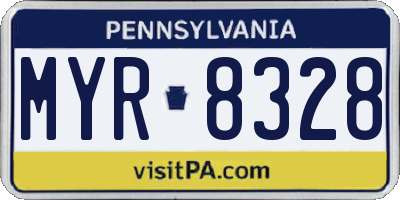 PA license plate MYR8328