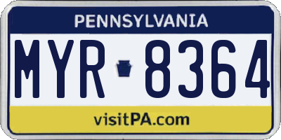 PA license plate MYR8364