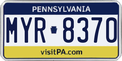 PA license plate MYR8370