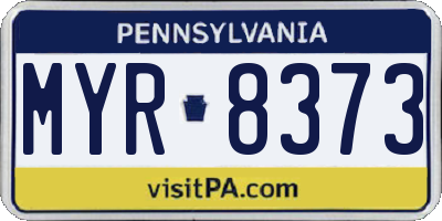 PA license plate MYR8373