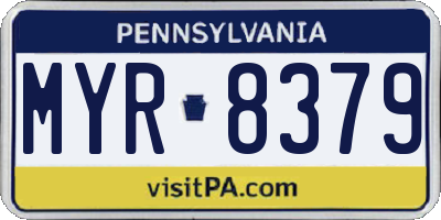PA license plate MYR8379