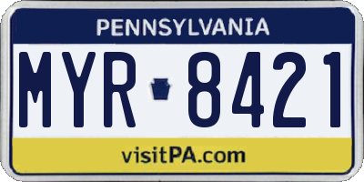 PA license plate MYR8421