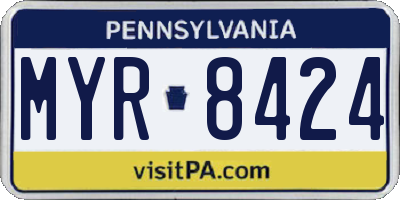 PA license plate MYR8424