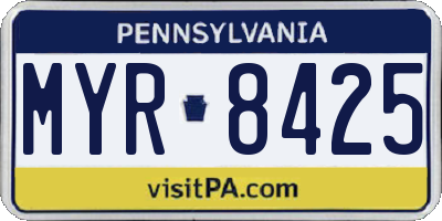 PA license plate MYR8425