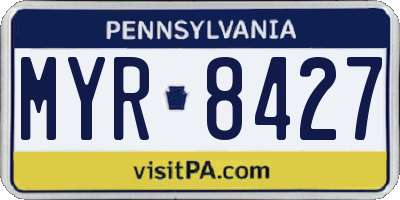 PA license plate MYR8427