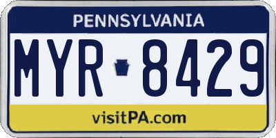 PA license plate MYR8429