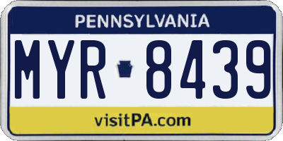PA license plate MYR8439
