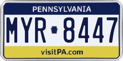 PA license plate MYR8447
