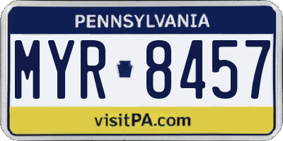 PA license plate MYR8457