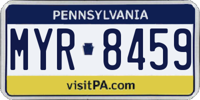 PA license plate MYR8459