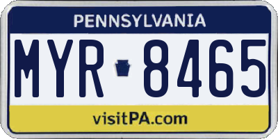 PA license plate MYR8465