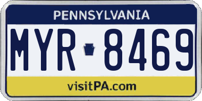 PA license plate MYR8469