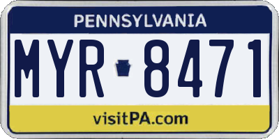 PA license plate MYR8471