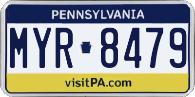 PA license plate MYR8479