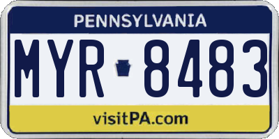 PA license plate MYR8483
